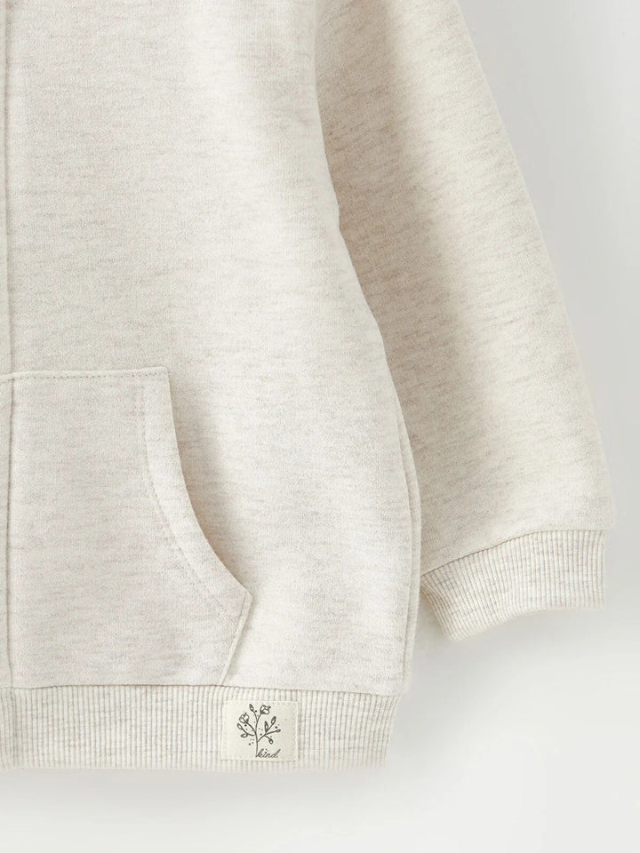 Hooded Long Sleeve Basic Baby Girls Zipper Sweatshirt