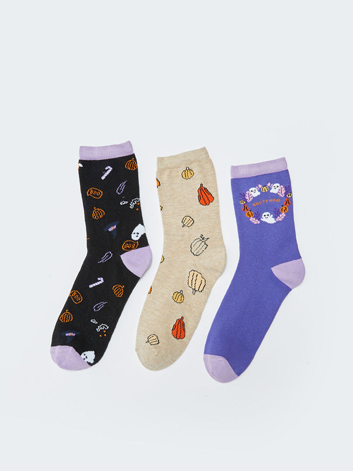 Patterned Women Socket Socks 3-Pack