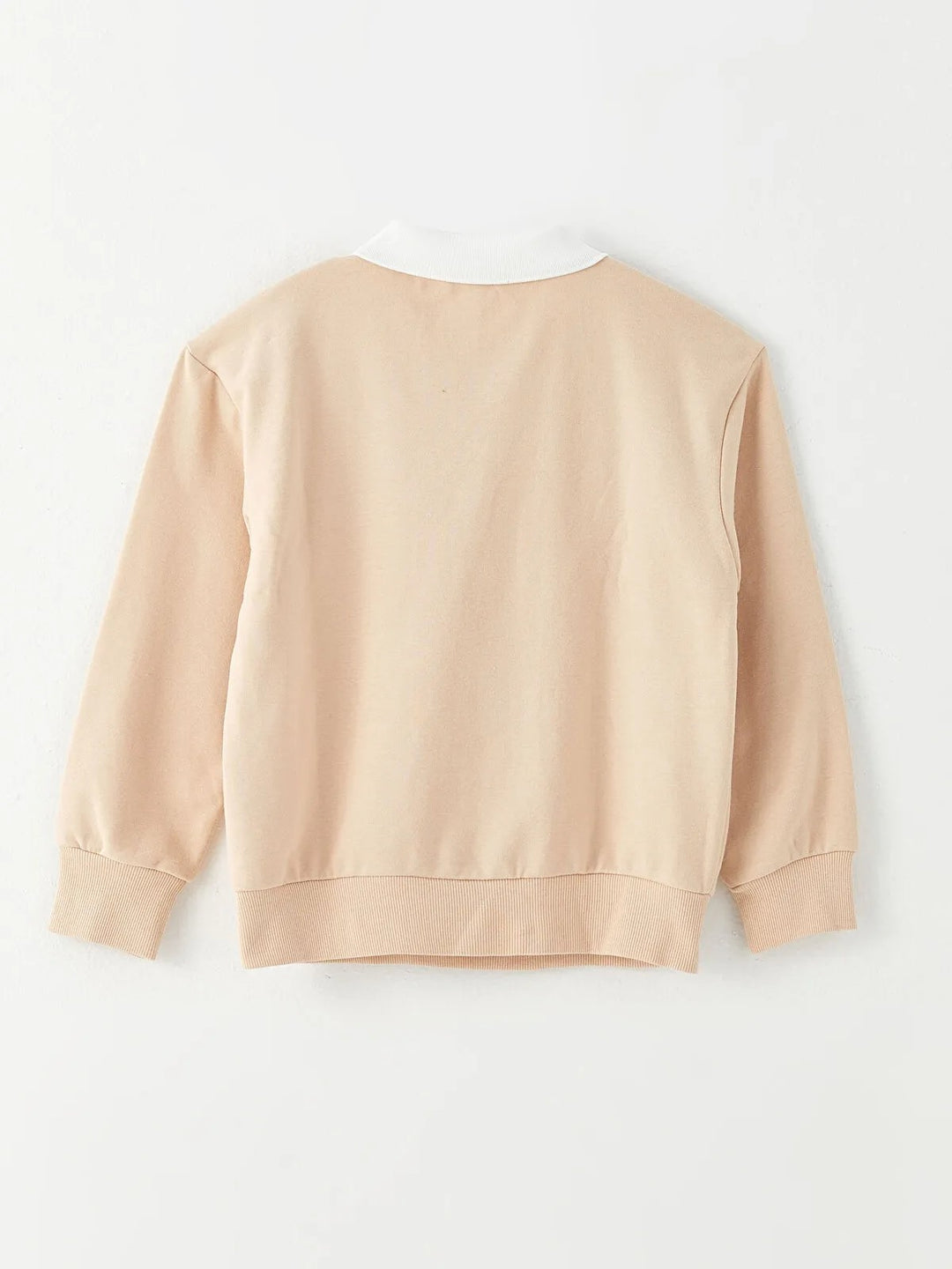 Polo Neck Printed Long Sleeve Girls Sweatshirt