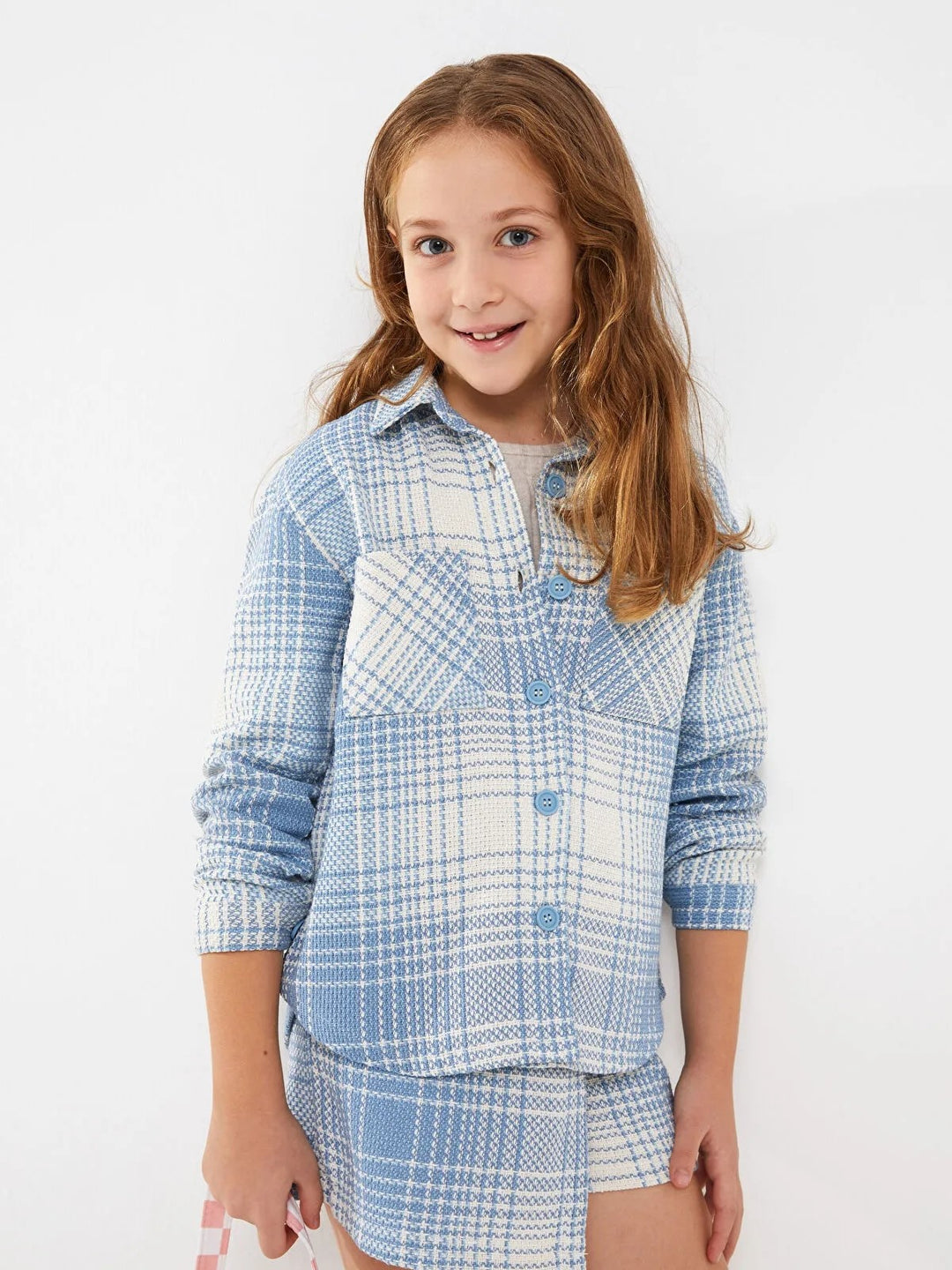 Plaid Long Sleeve Girls Shirt