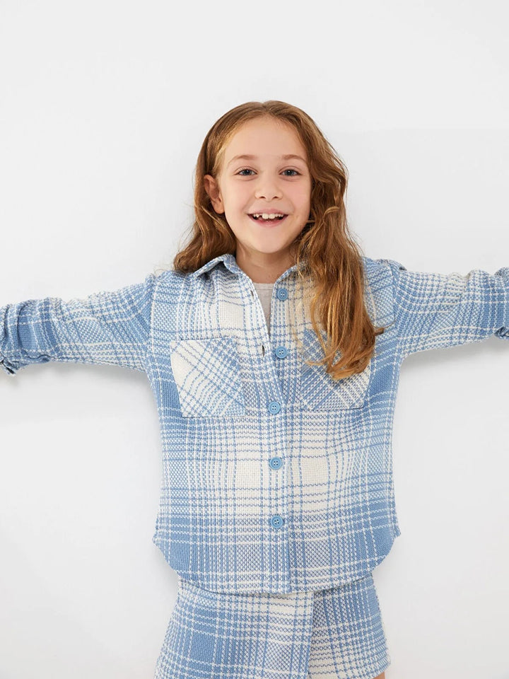 Plaid Long Sleeve Girls Shirt