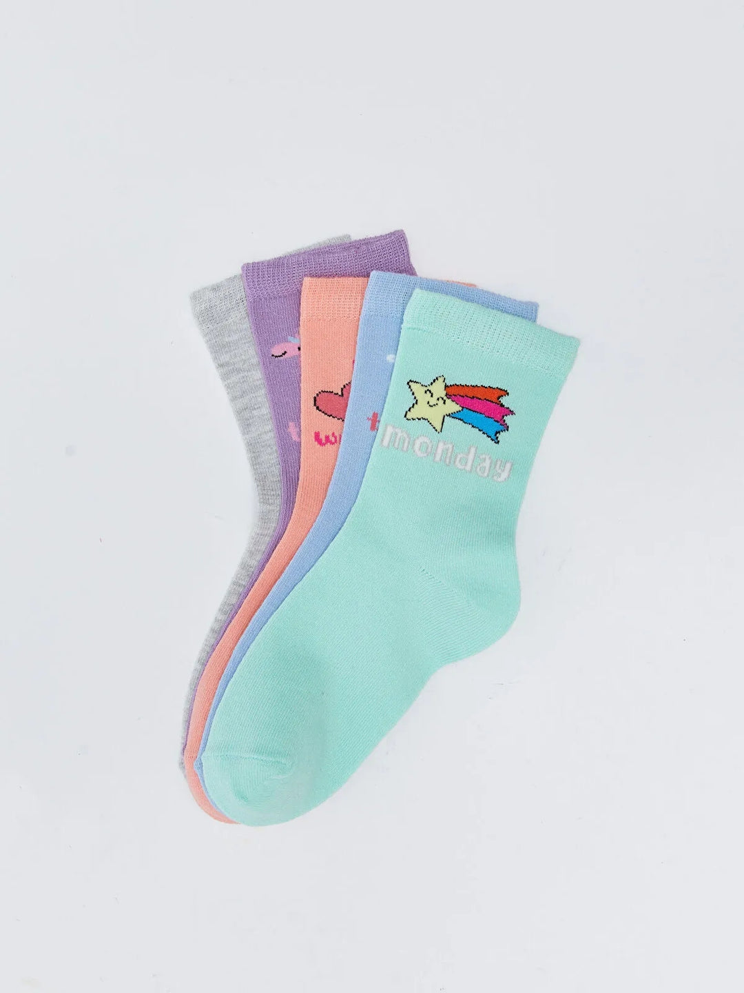 Patterned Girls Socks 5 Pack