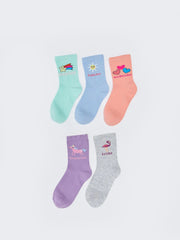 Patterned Girls Socks 5 Pack