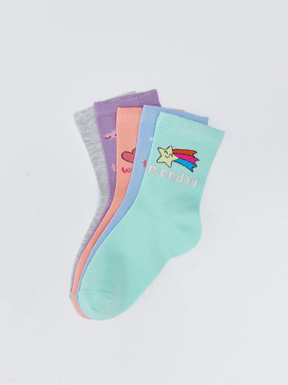 Patterned Girls Socks 5 Pack