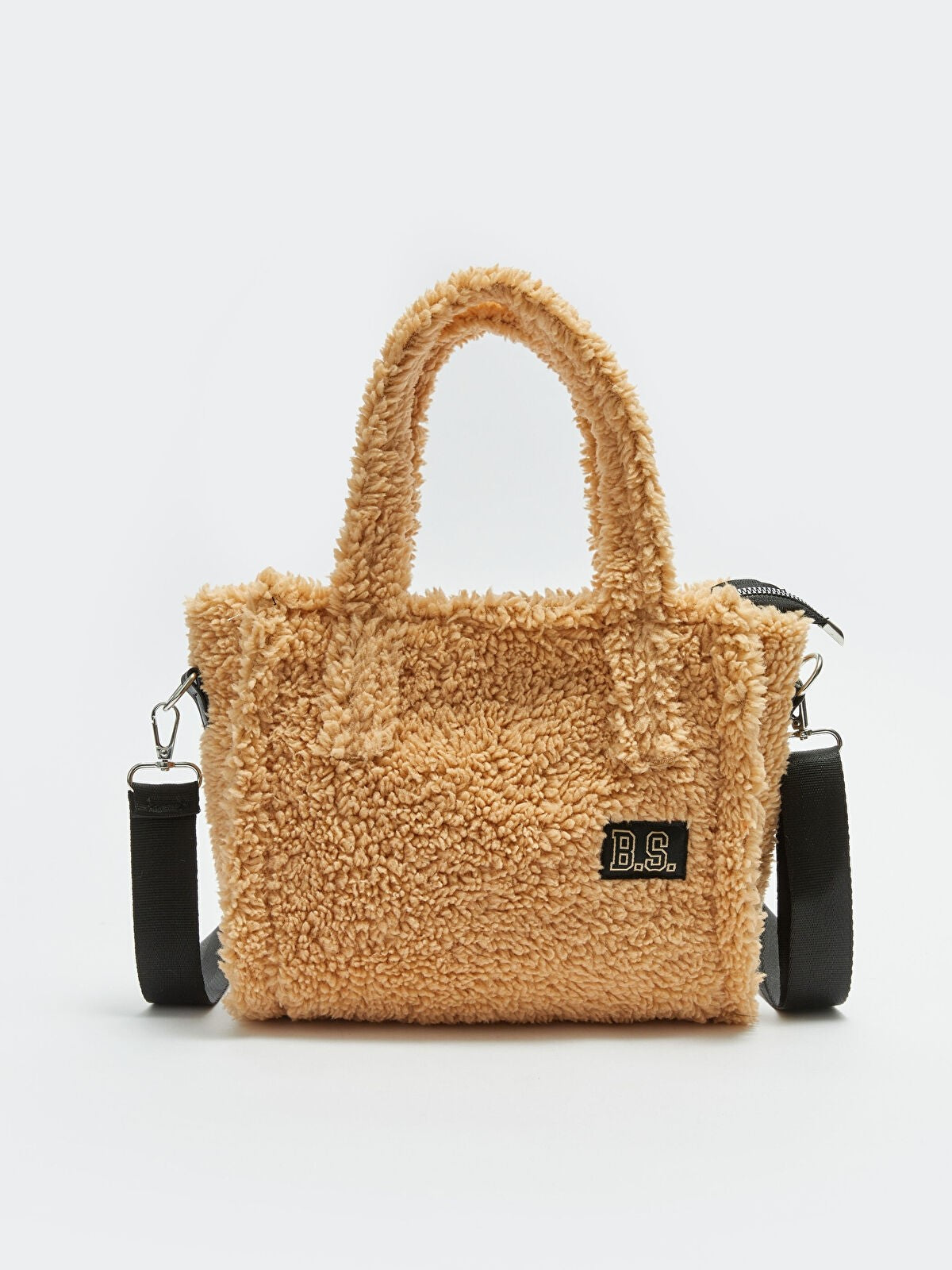 Label Printed Fur Women Handbag