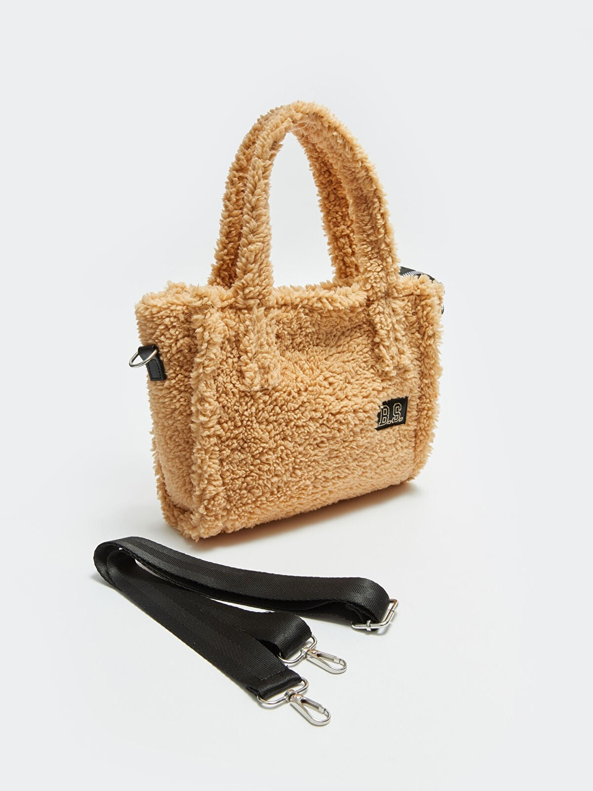 Label Printed Fur Women Handbag