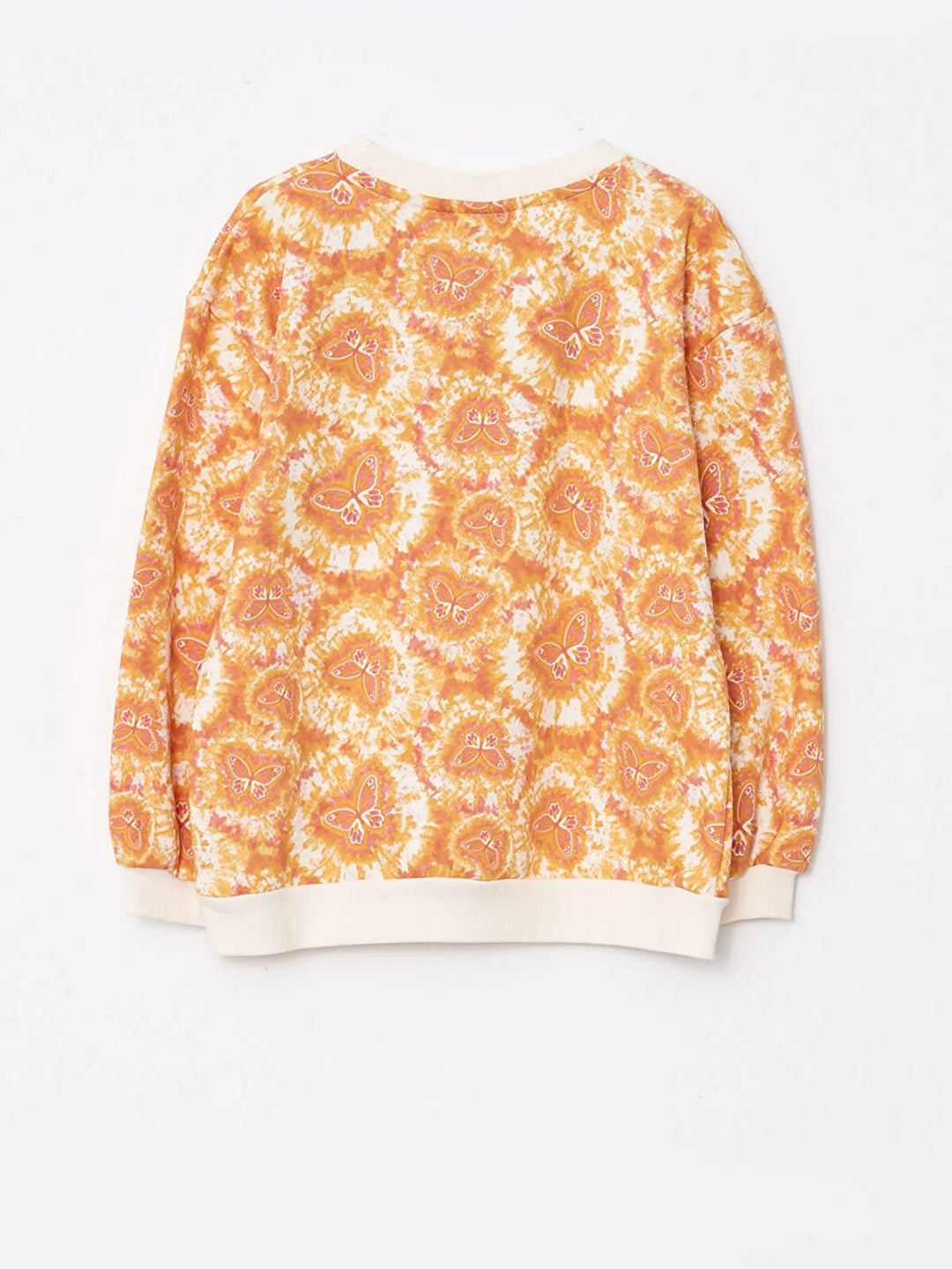 Crew Neck Patterned Long Sleeve Girls Sweatshirt