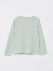 Crew Neck Embroidered Long Sleeve Girls T-Shirt