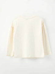 Crew Neck Printed Long Sleeve Girls T-Shirt