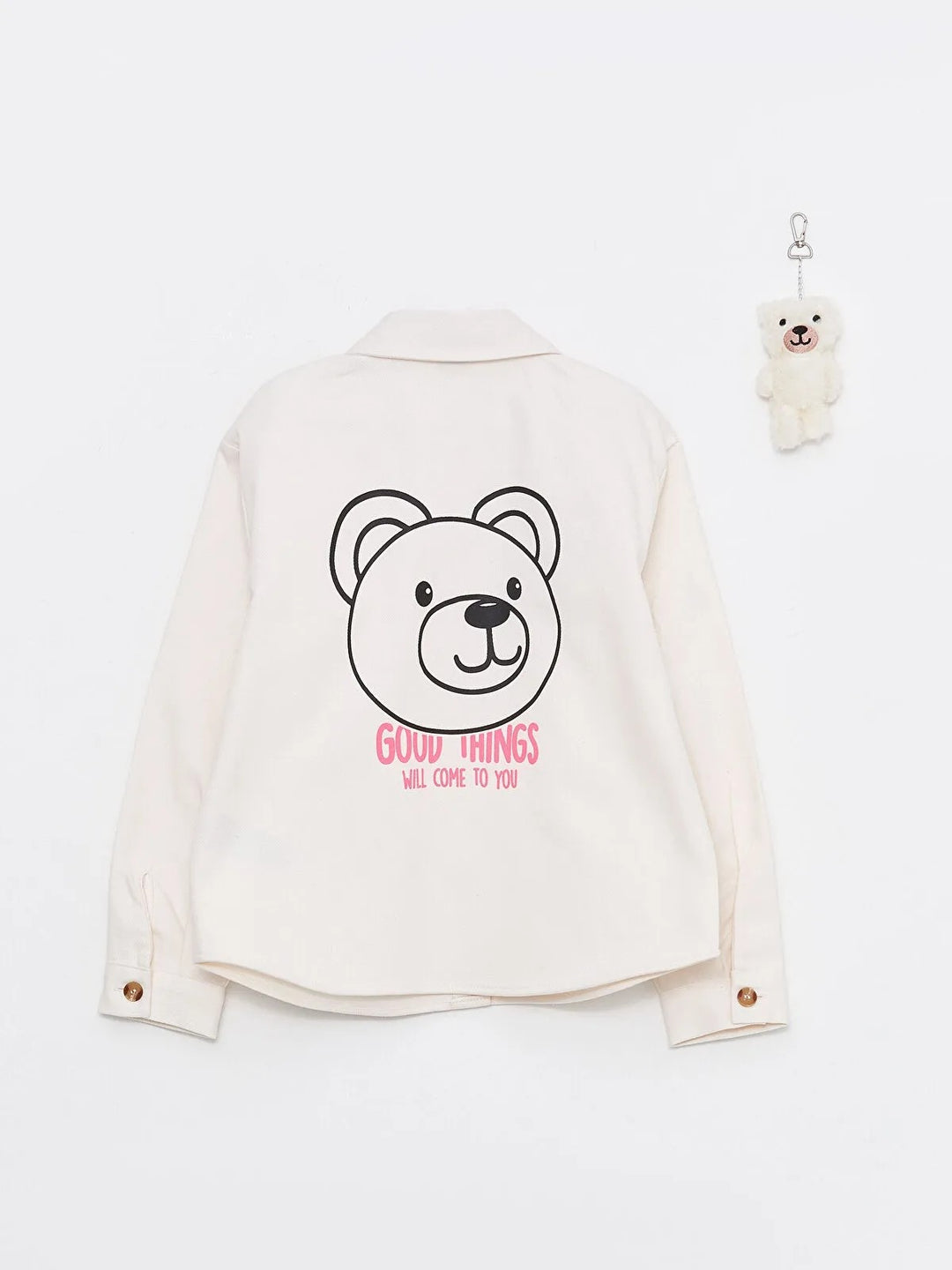 Printed Long Sleeve Girls Shirt Jacket And Keychain