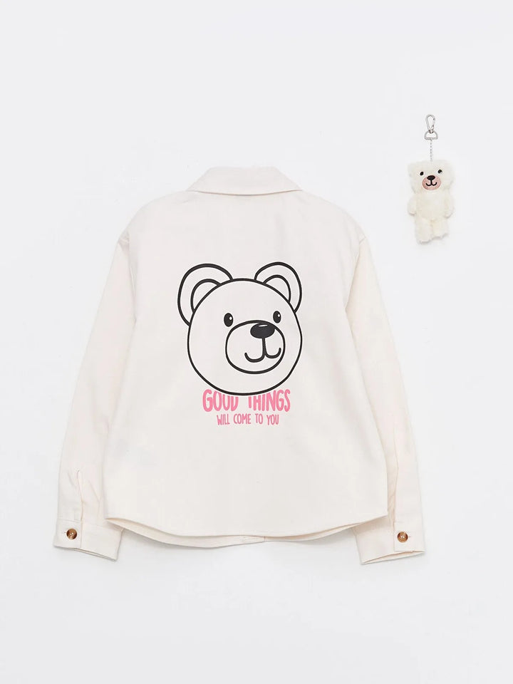 Printed Long Sleeve Girls Shirt Jacket And Keychain