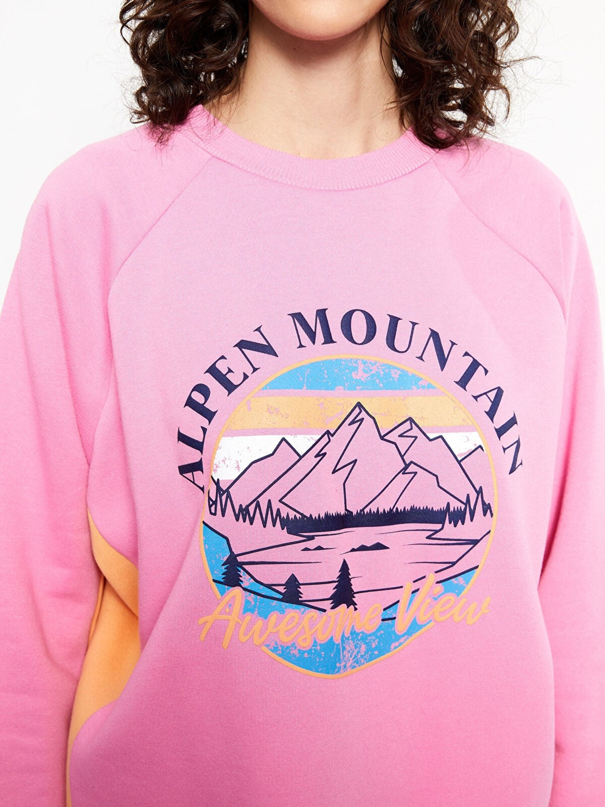Crew Neck Printed Long Sleeve Women Sweatshirt