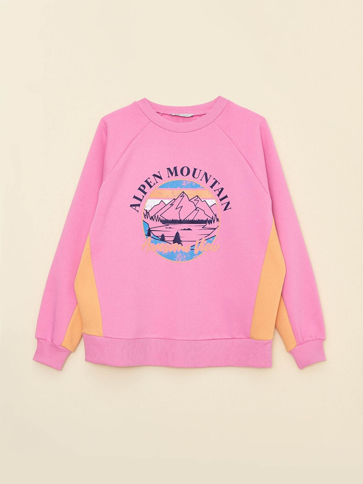 Crew Neck Printed Long Sleeve Women Sweatshirt